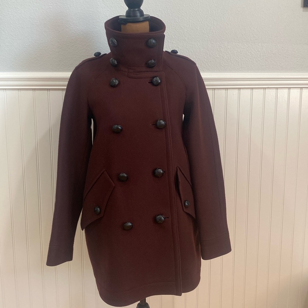 Burgundy Burberry Coat size 4